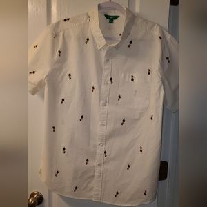 Hula Girl Button-down Short-sleeved Shirt - L (80)